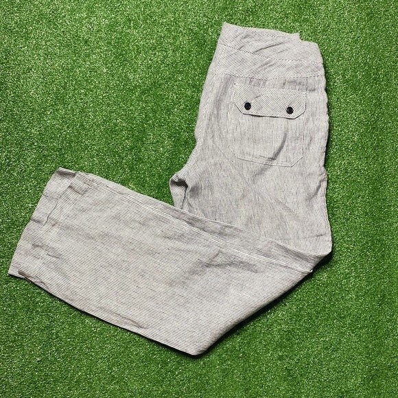 Chicos Nautical Stripe Linen Pants 0.5/ S - Picture 1 of 9